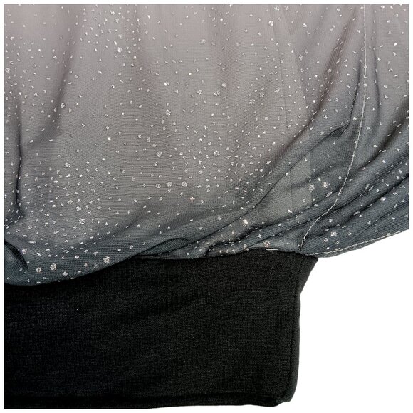 SARA MICHELLE-Women's Glitter Blouse- Black-Gray-SMALL-Light weight - Picture 8 of 11